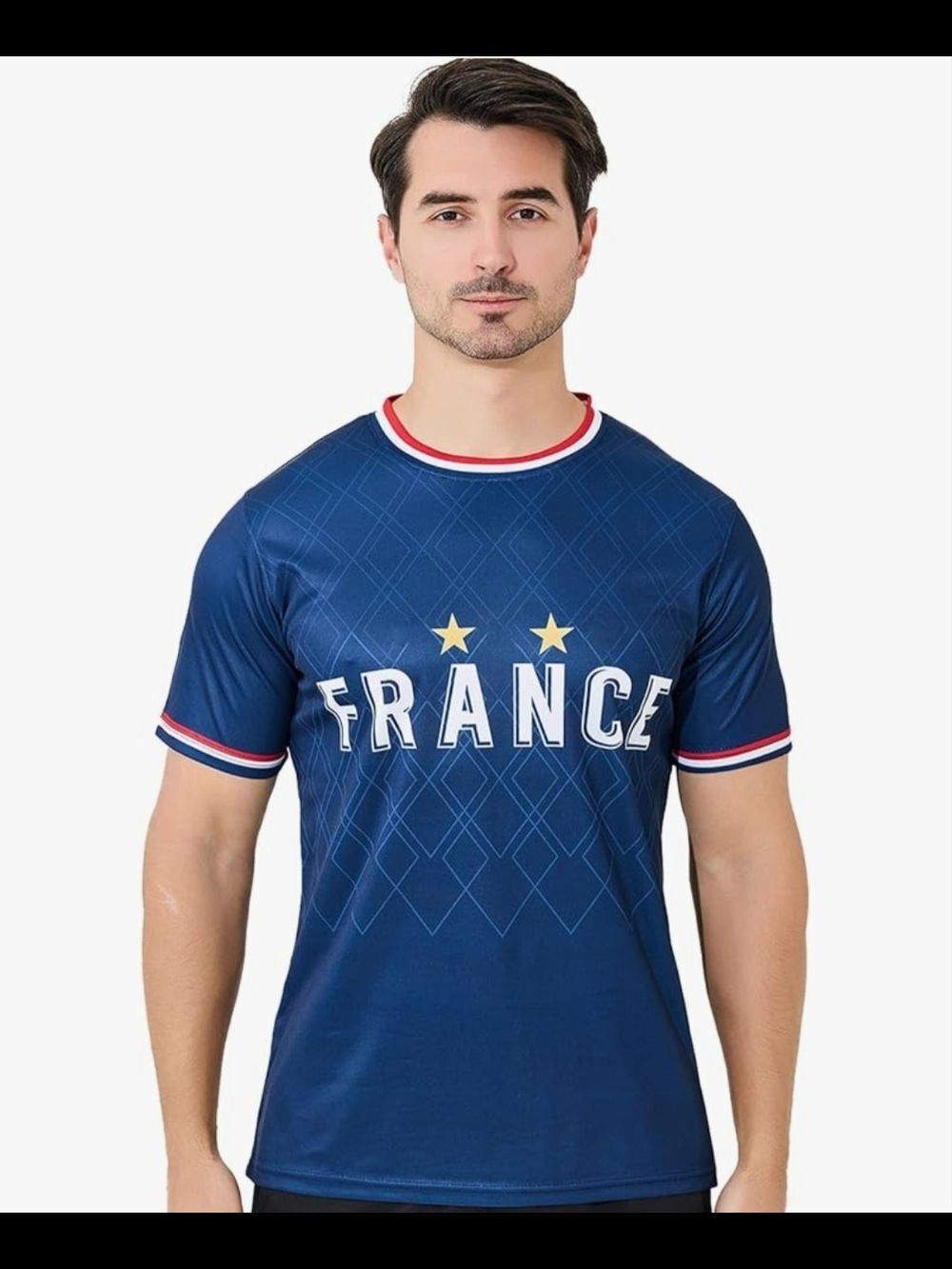NWOT Suruida Men's Soccer France Team Graphic Navy Short-Sleeve Shirt- Size 2XL